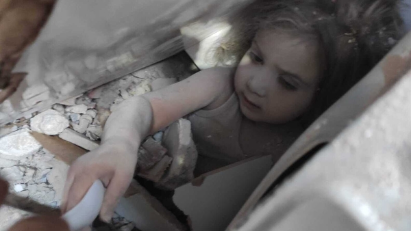 Ayda Gezgin, 3, is pulled alive out of the rubble in Izmir, Turkey