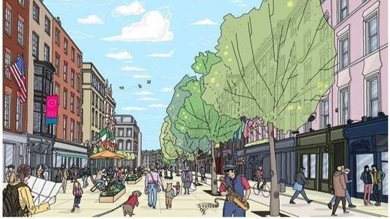 One option is for vehicle traffic along a section of Dame St to be limited to between 6am and 11am