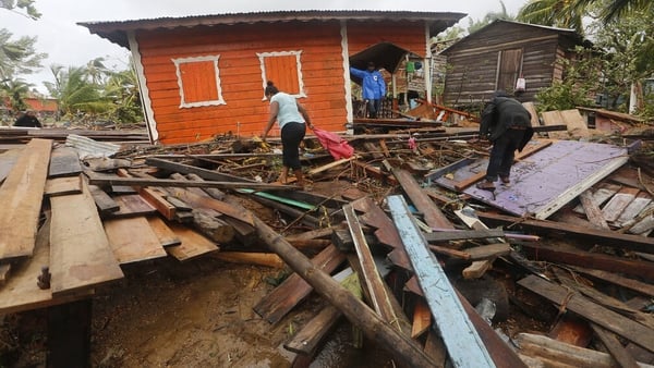 Residents search for their belongings in Bilwi - also known as Puerto Cabezas - in Nicaragua