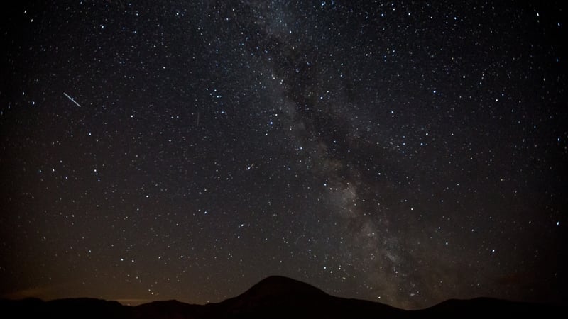 A view of the Milky Way and Perseid meteors over Croagh Patrick in Co Mayo (file pic)