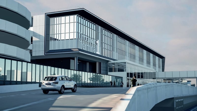 An artist's description of the revamped Terminal 1 at Dublin Airport