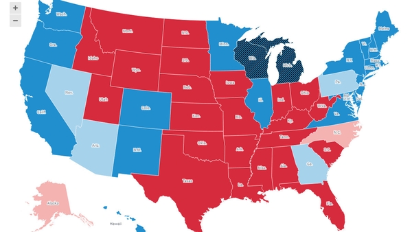 There are just a few key states outstanding in the race for the White House