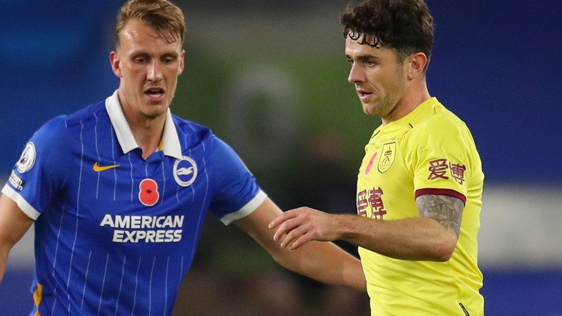 Robbie Brady (right) started for Burnley while Aaron Connolly was a late substitute for Brighton
