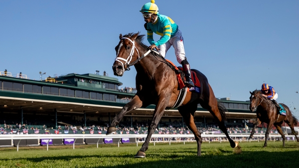 Fire At Will has three lengths to spare over the staying on Battleground in the Juvenile Turf (Eclipse Sportswire/Breeders' Cup Photos)