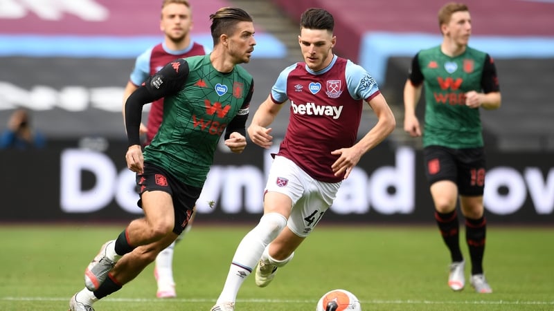 Jack Grealish, left, and Declan Rice declared for England