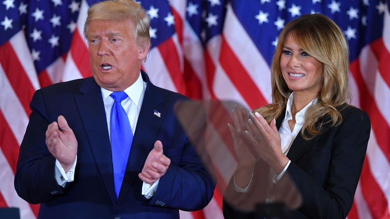 Donald Trump and wife Melania pictured on election night