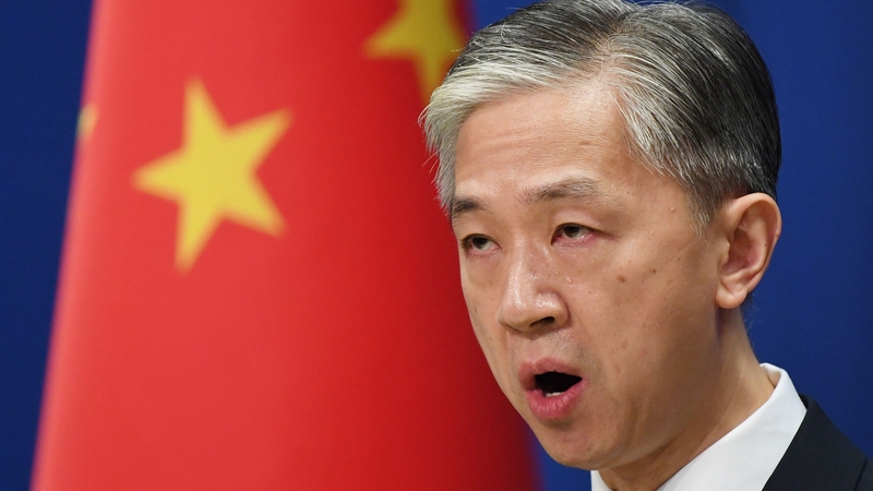 Election result will be determined 'following US law and procedures' says foreign ministry spokesman Wang Wenbin (file pic)