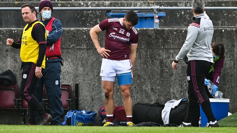 Damien Comer was forced off against Mayo on 18 October
