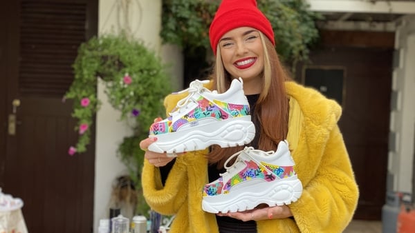 Barbara Bennett customises shoes with her hand-painted designs