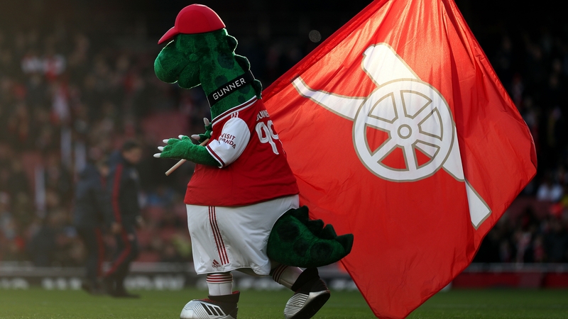Arsenal mascot Gunnersaurus is back