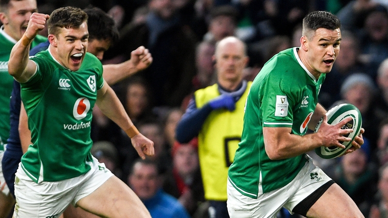 Johnny Sexton (r) will be 38 at the next World Cup