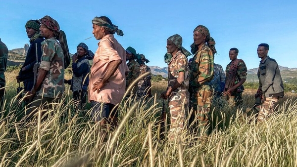 Training for militia men, who fight alongside federal and regional forces in Tigray