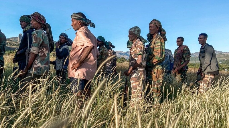 Training for militia men, who fight alongside federal and regional forces in Tigray