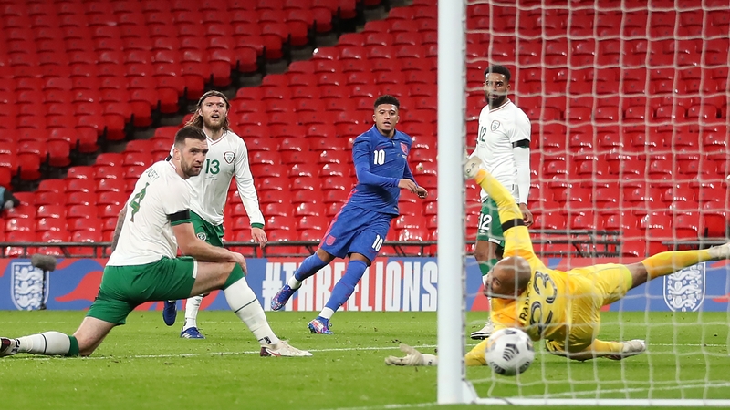 Jadon Sancho made it two just past the half-hour mark at Wembley