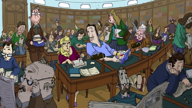 Ross O'Carroll Kelly in the National Library of Ireland reading room