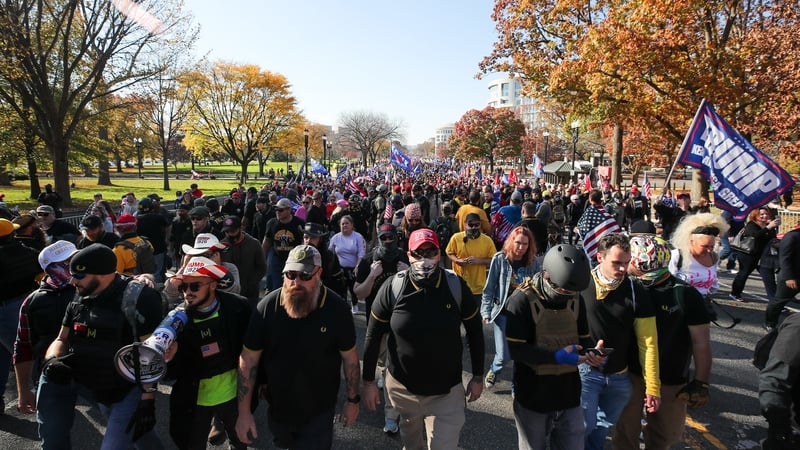 Trump supporters in Washington yesterday
