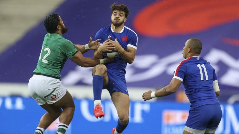 Romain Ntamack in action against Ireland in this year's Six Nations