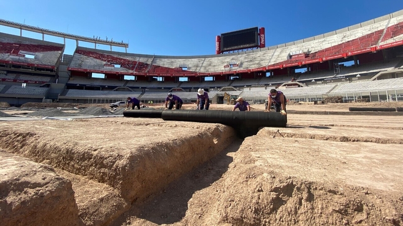 The existing Club Atlético pitch is being replaced by a SISGrass hybrid grass system