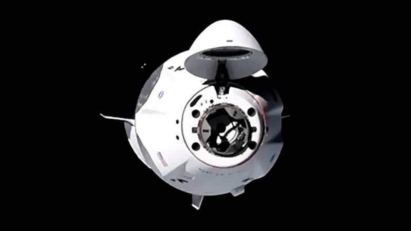 SpaceX Crew Dragon capsule approaching the International Space Station this morning (Pic: NASA)