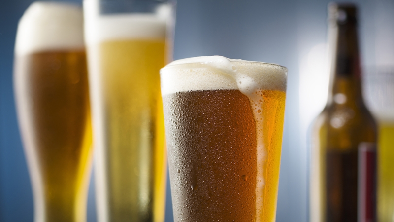 Lager sales fell after increasing when people were forced to do their drinking at home