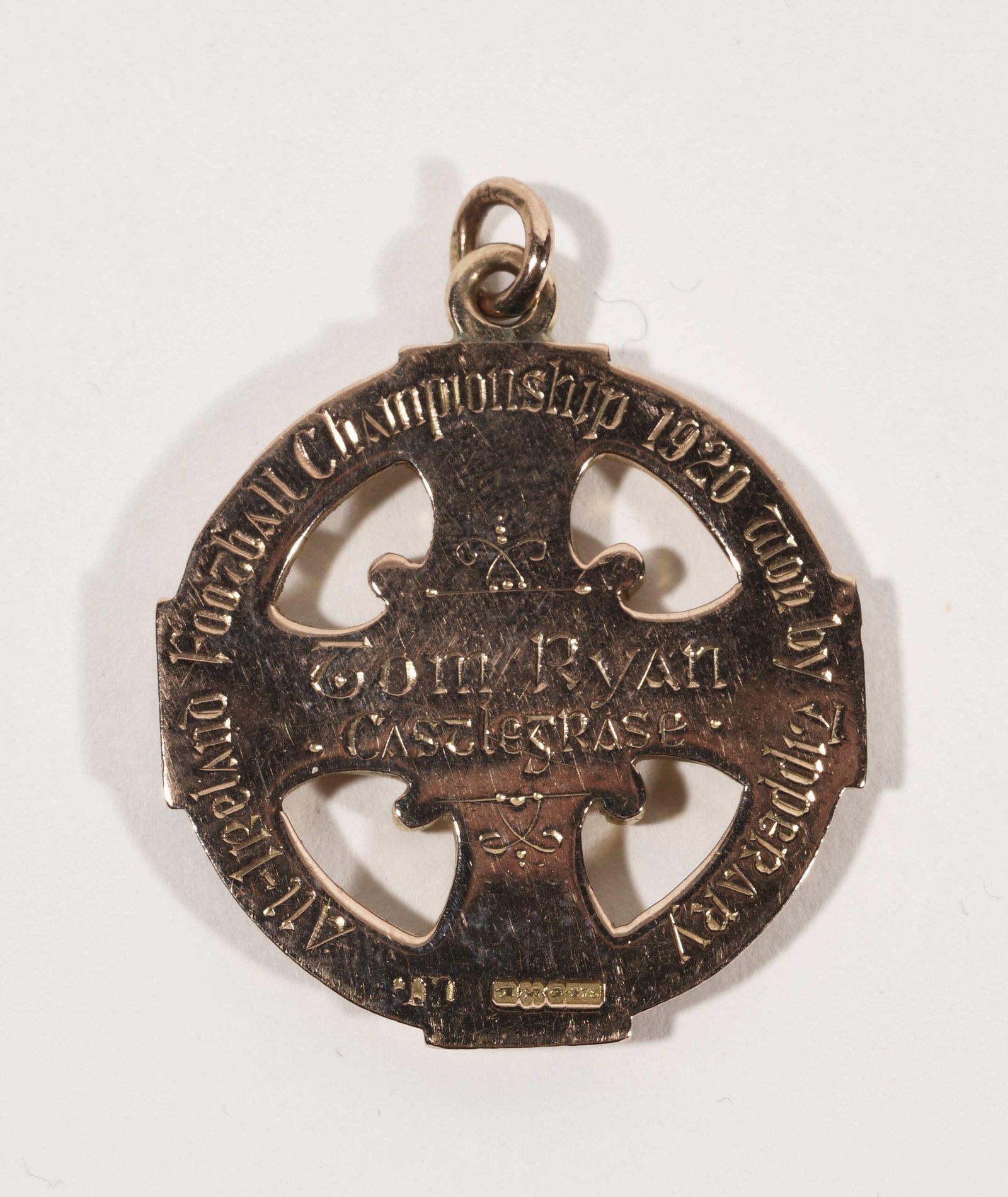 A 1920 All-Ireland medal won by  T Ryan Castlegrace and Tipperary