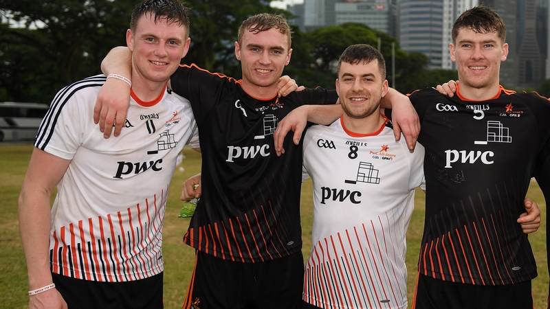 (From L) Austin Gleeson, Pauric Mahony, Jamie Barron and Tadhg De Búrca on the 2017 All-Star tour