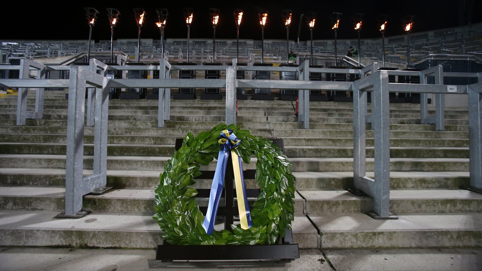 Wreath on Hill 16, Croke Park, Saturday 21 November 2015, 95th anniversary of the killings (Credit: PA)