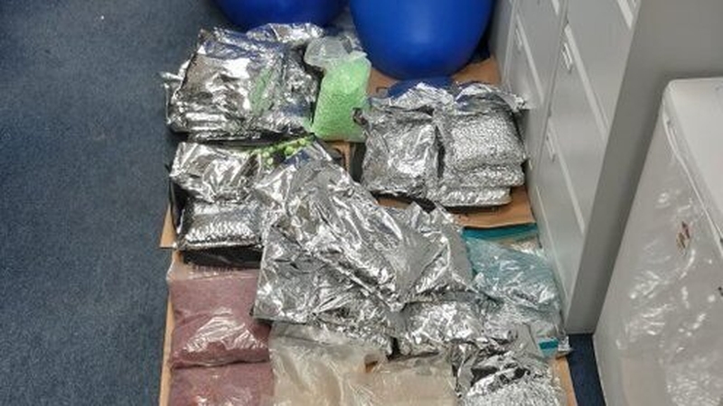 The drugs were found in barrels in Tallaght yesterday