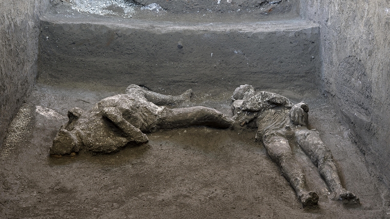 The men's remains were preserved when the ancient city of Pompeii was destroyed in 79 AD