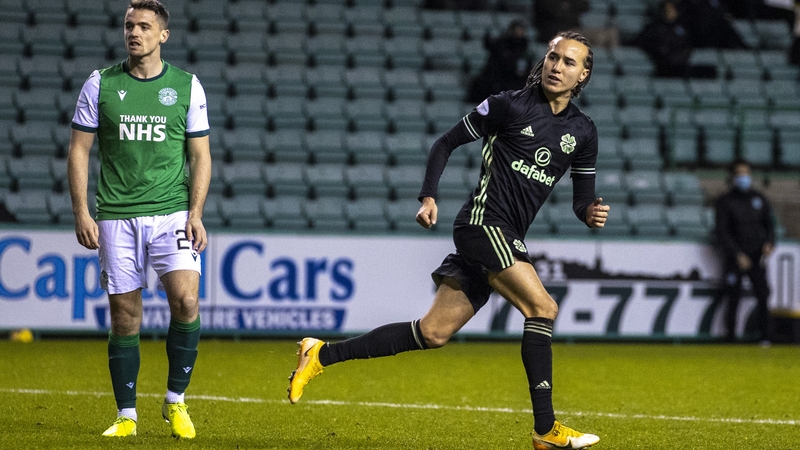 Celtic's Diego Laxalt celebrates after making it 2-2