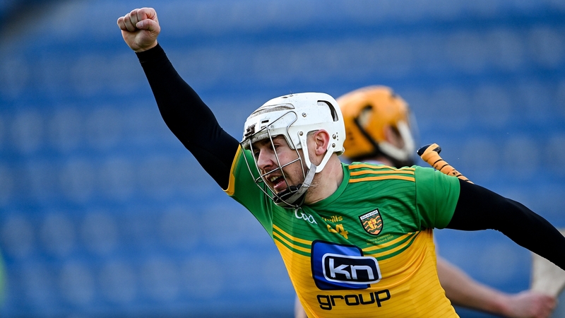 Davin Flynn celebrates scoring Donegal's second goal