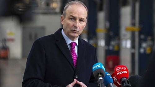 Micheál Martin was speaking to reporters at Dublin Port