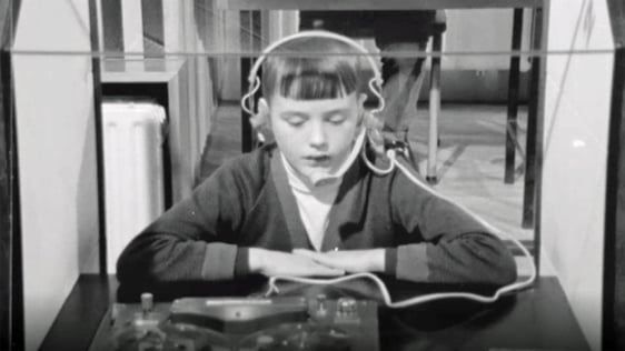 Student in language laboratory, Franciscan College Gormanston, Co. Meath (1970)