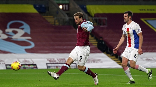 Chris Wood fires past Crystal Palace goalkeeper Vicente Guaita for the only goal of the game at Turf Moor