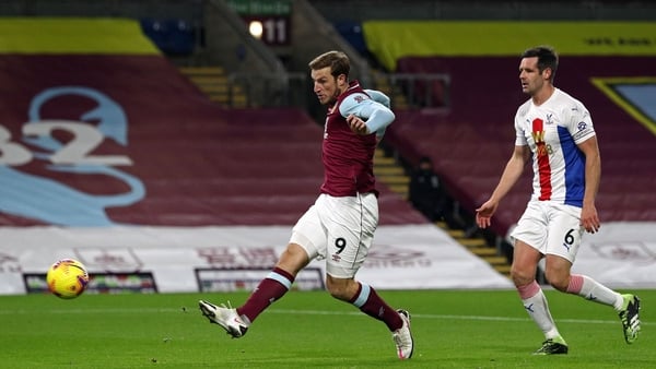 Chris Wood fires past Crystal Palace goalkeeper Vicente Guaita for the only goal of the game at Turf Moor