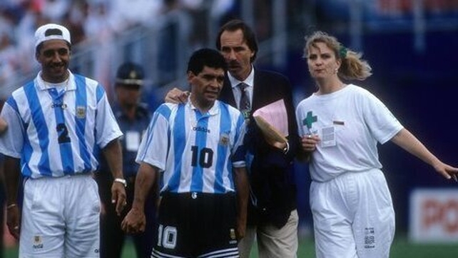 International career came to an end after being sent home from the 1994 World Cup for failing a drug test for ephedrine doping