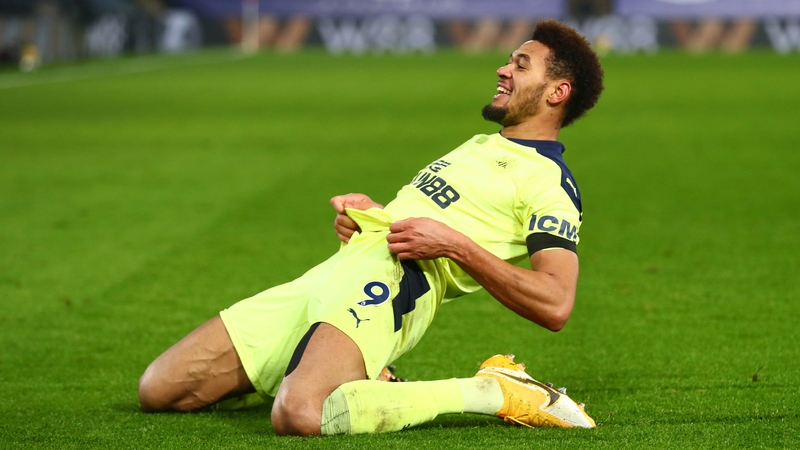 Joelinton celebrates his goal against Crystal Palace