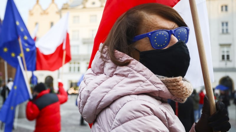 People attend pro-EU rally in Krakow earlier in the week