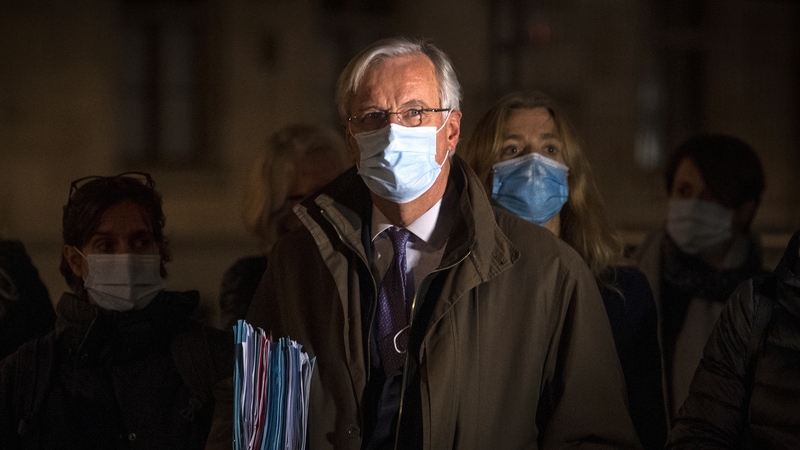 EU's chief negotiator Michel Barnier seen leaving the BEIS Conference Centre, central London, last night