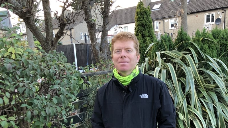 Colman in his back garden in Sallynoggin, County Dublin: It was eerie at times seeing Dublin so quiet