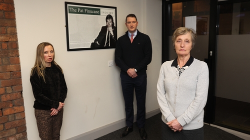 Katherine Finucane, with her brother John and mother Geraldine at the office of Finucane Toner in Belfast