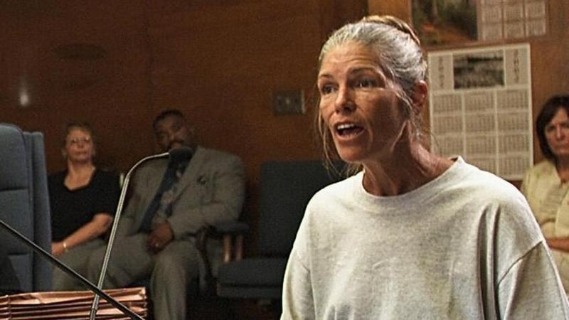 Leslie Van Houten at a previous parole hearing in 2002