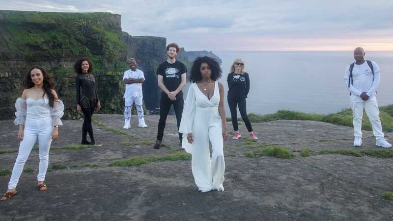 Brídín, Ruth Charles, Murli, DJ Replay, Denise Chaila, Sharon Shannon, Godknows at the Cliffs of Moher. Photo credit: Donal H Murphy