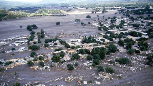 The town of Armero, Colombia after the eruption of Nevado del Ruiz in November 1985. Photo: Jacques Langevin/Sygma/Sygma via Getty Images