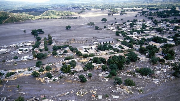 The town of Armero, Colombia after the eruption of Nevado del Ruiz in November 1985. Photo: Jacques Langevin/Sygma/Sygma via Getty Images