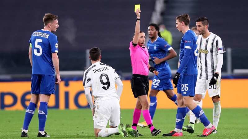 Stephanie Frappart became the first female referee to take charge of a Champions League match.