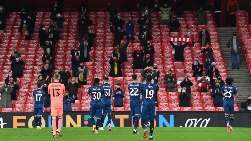 The supporters were back watching the Arsenal