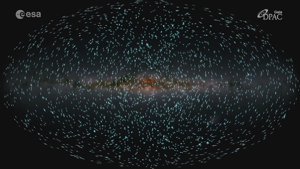 The map contains data gathered by the Gaia observatory which took off from Earth in 2013 (Pic: Courtesy of ESA)