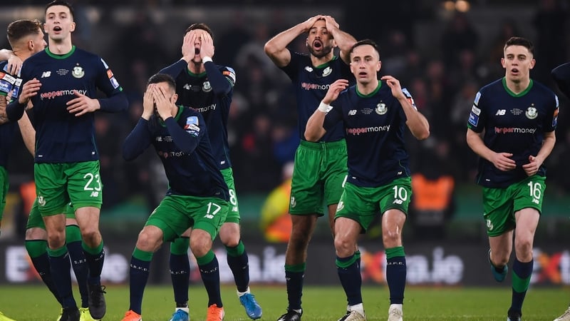 Shamrock Rovers players put through the wringer during last year's shootout victory over Dundalk