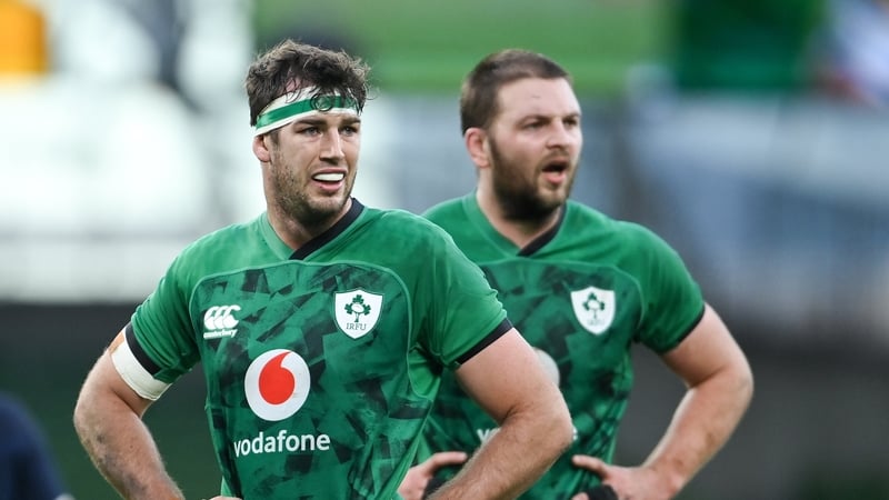 Caelan Doris, left, and Iain Henderson